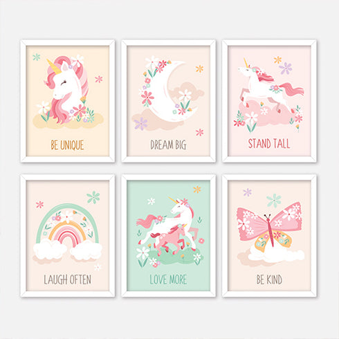 Unicorn & Rainbows Motivational Wall Art